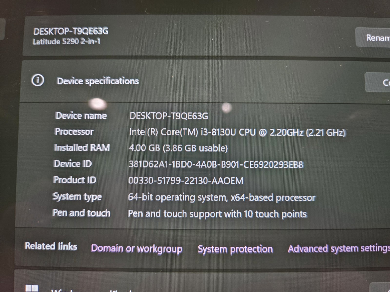 Dell Latitude 5290 2-in-1 12.3″ WUXGA Touch i3-8130U 4GB 128GB SSD IR Cam W11Pro