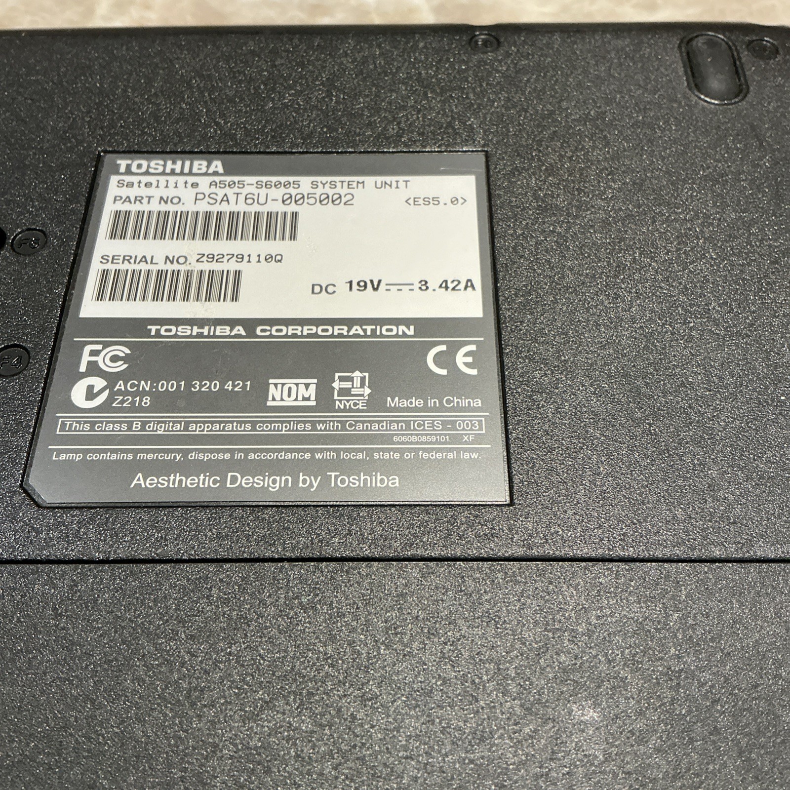 TOSHIBA SATELLITE A505-S6005 i3 M330 16″ screen 8G RAM 500G HDD tested working