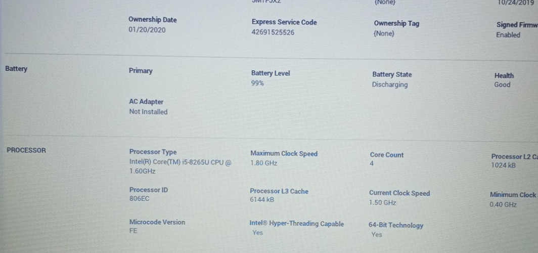 Dell Latitude 3500 15.6″ i5-8265U@1.60GHz 8GB RAM 256GB NVMe WIN 11 Pro WH779*!