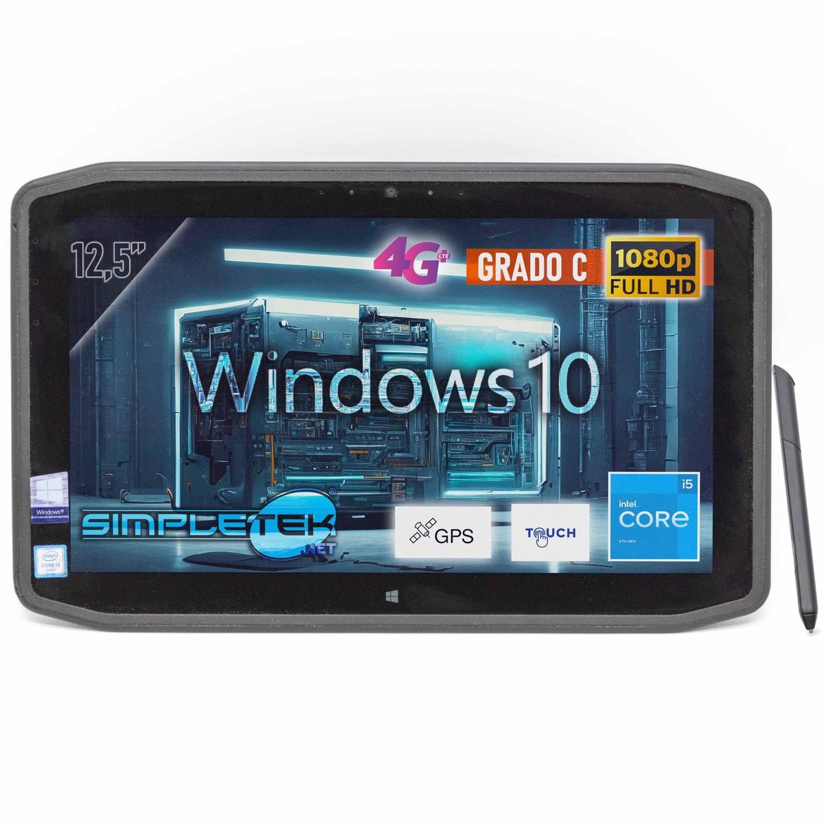 Zebra R12 I5 12.5″ Tablet Touchscreen Rugged Windows 10 8gb 480gb Lte 4g Gps_