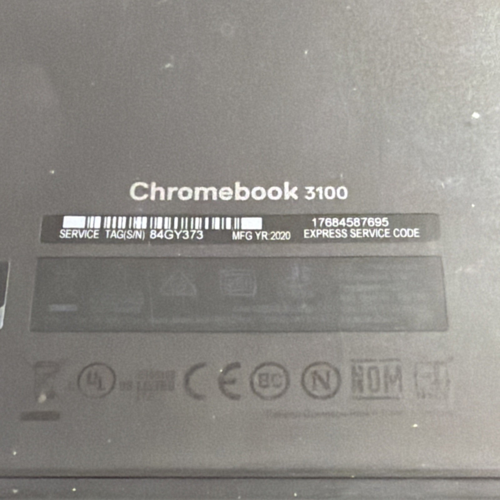 Dell Chromebook 3100 (16GB eMMC, Celeron, 1.60 GHz,4GB) with case cover