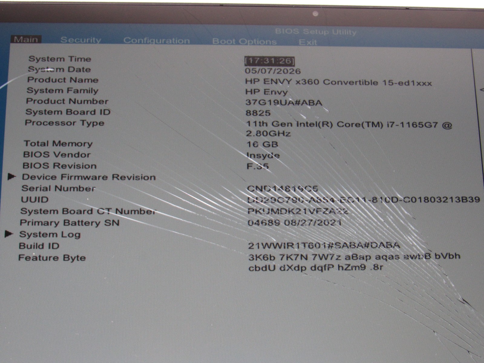 HP ENVY X360 15-ed1078ms Intel i7-1165G7 2.80GHz 16GB RAM / FOR PARTS