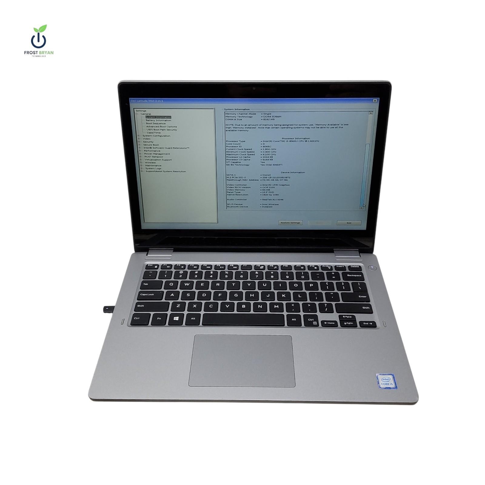 DELL Latitude 3310 2N1 Laptop i5-8365U@1.60GHz 8GB 256GB No OS Grade C [READ]
