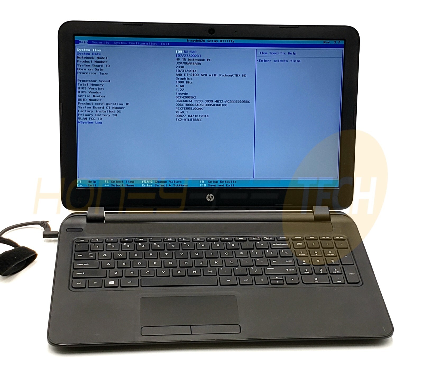 HP NOTEBOOK 15-F009WM 15.6″ HD AMD E1-2100 4GB RAM | NO OS NO HDD LAPTOP TESTED