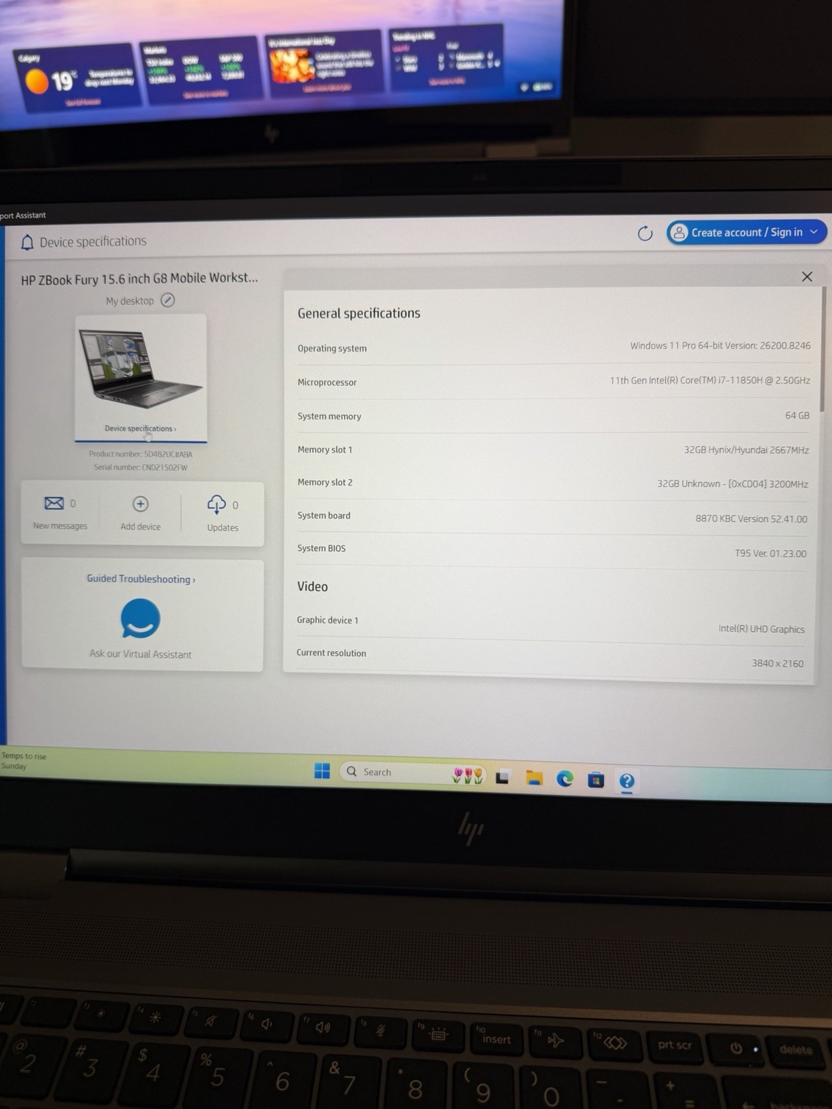 HP ZBook Fury 15 G8 – 15.6″- 4K, Intel Core i7-11850H@ 2.50GHz, 512GB SSD