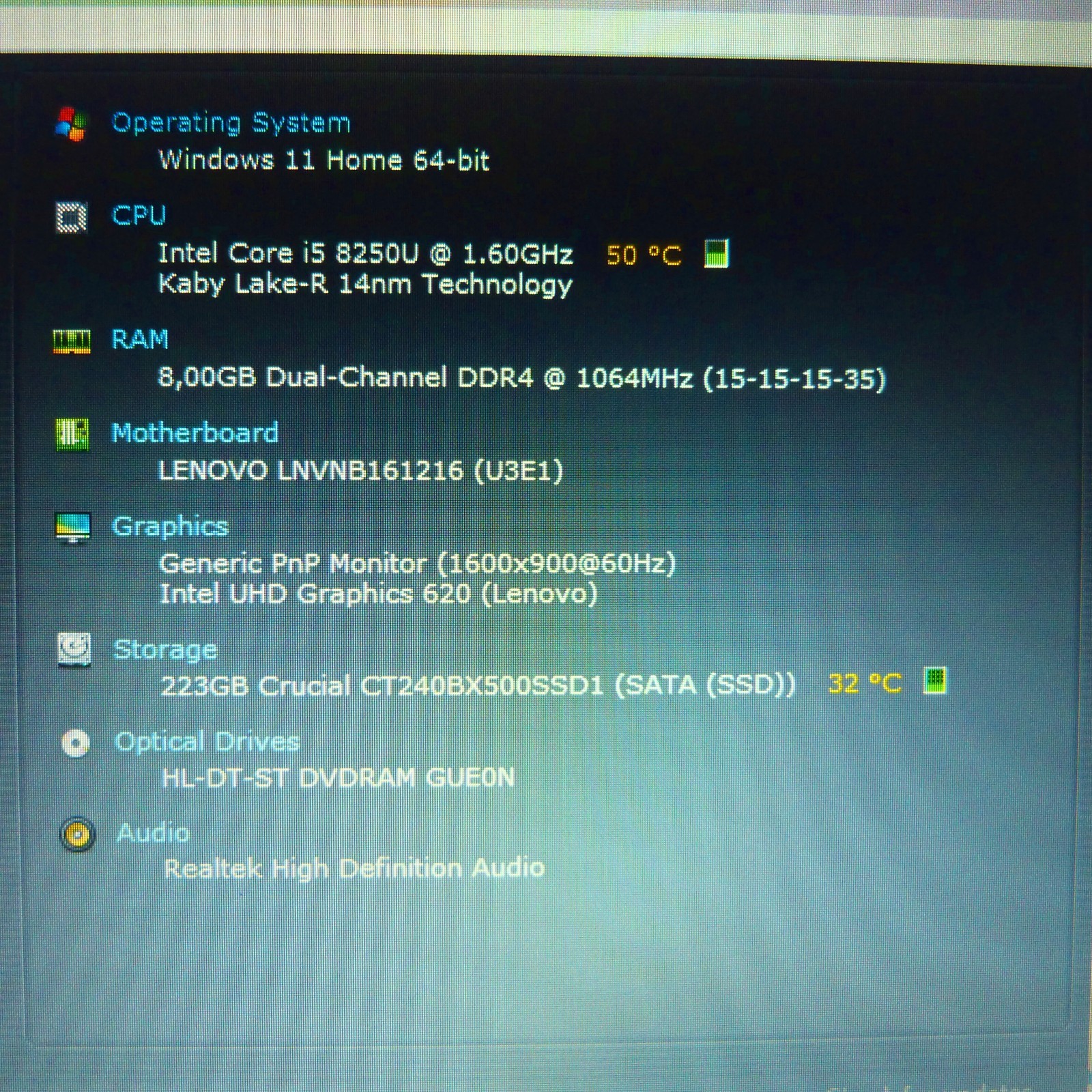 Lenovo 320 17″ HDP DOLBY ULTRABOOK l SSD Windows 11 l 8GEN CORE i5 USBC HDMI