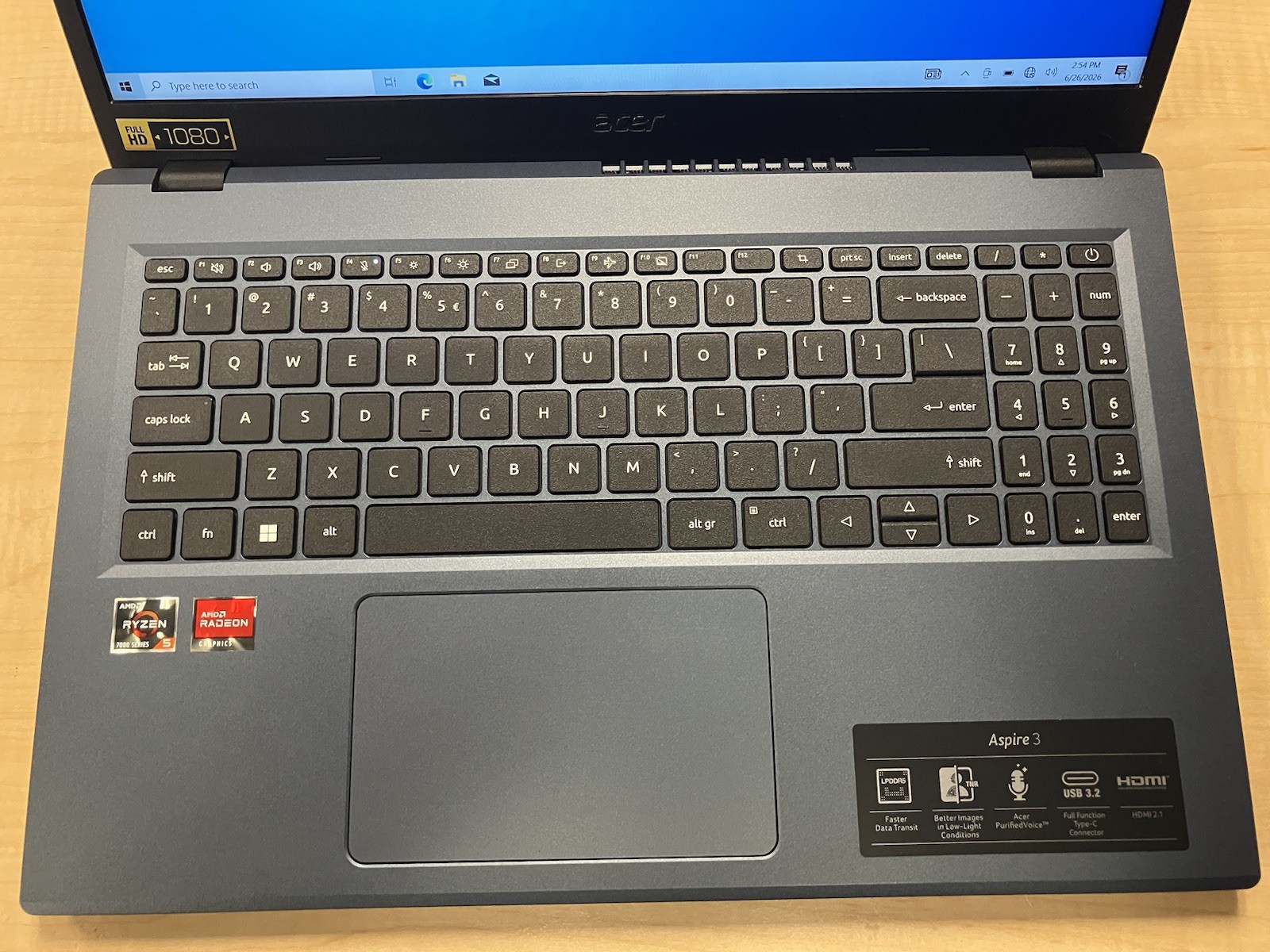 ACER ASPIRE 3 A315 15.6” WIN 10 8GB For Parts Has Problem