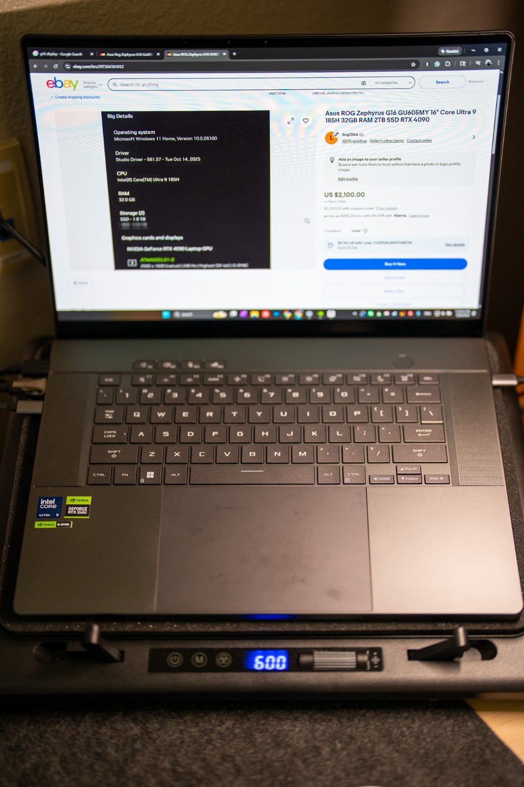 Asus ROG Zephyrus G16 GU605MY 16″ Core Ultra 9 185H 32GB RAM 2TB SSD RTX 4090