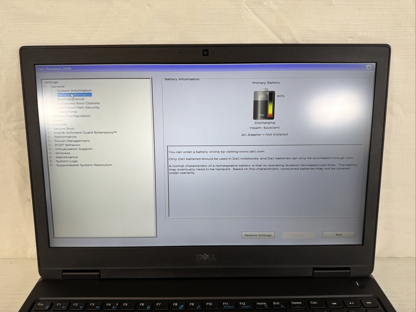Dell Precision 7530 Intel i7-8850H 8GB NO SSD/OS Quadro P2000 15.6″ Excel Batt