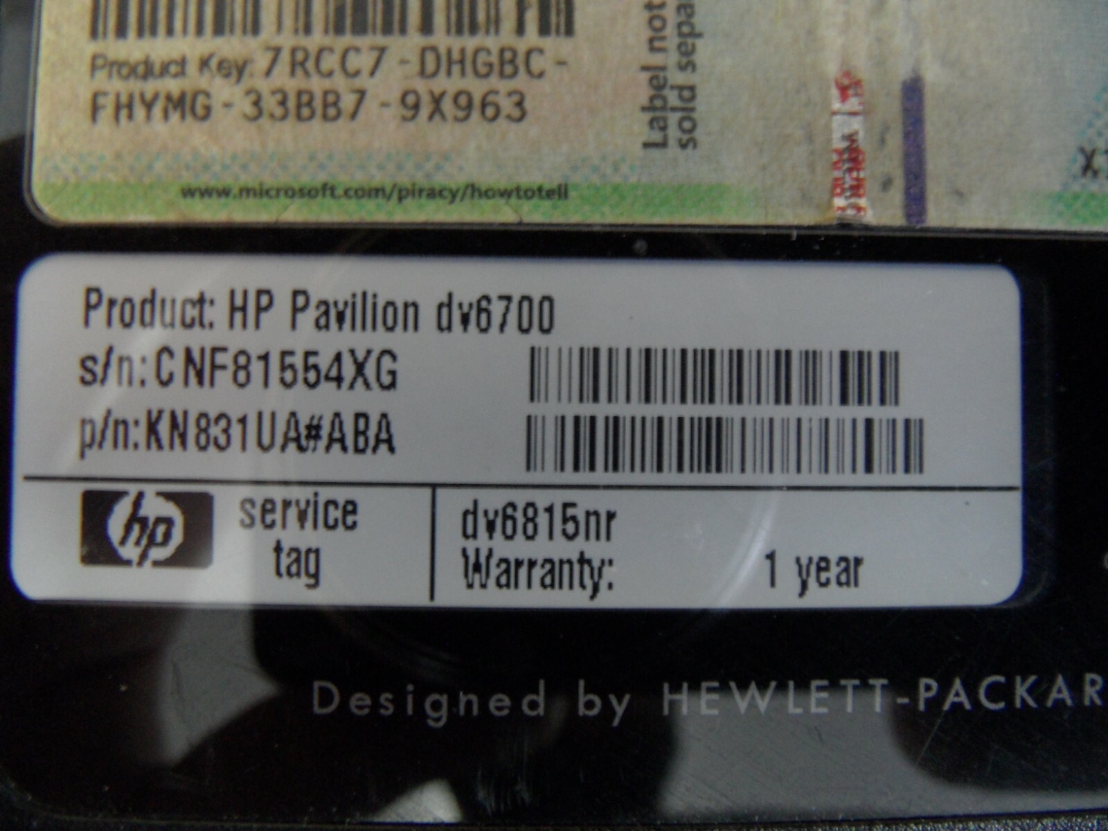 HP Pavilion dv6000 / AMD Turion 64 X2 @ 2.0 GHz / Parts Laptop / Posted BIOS