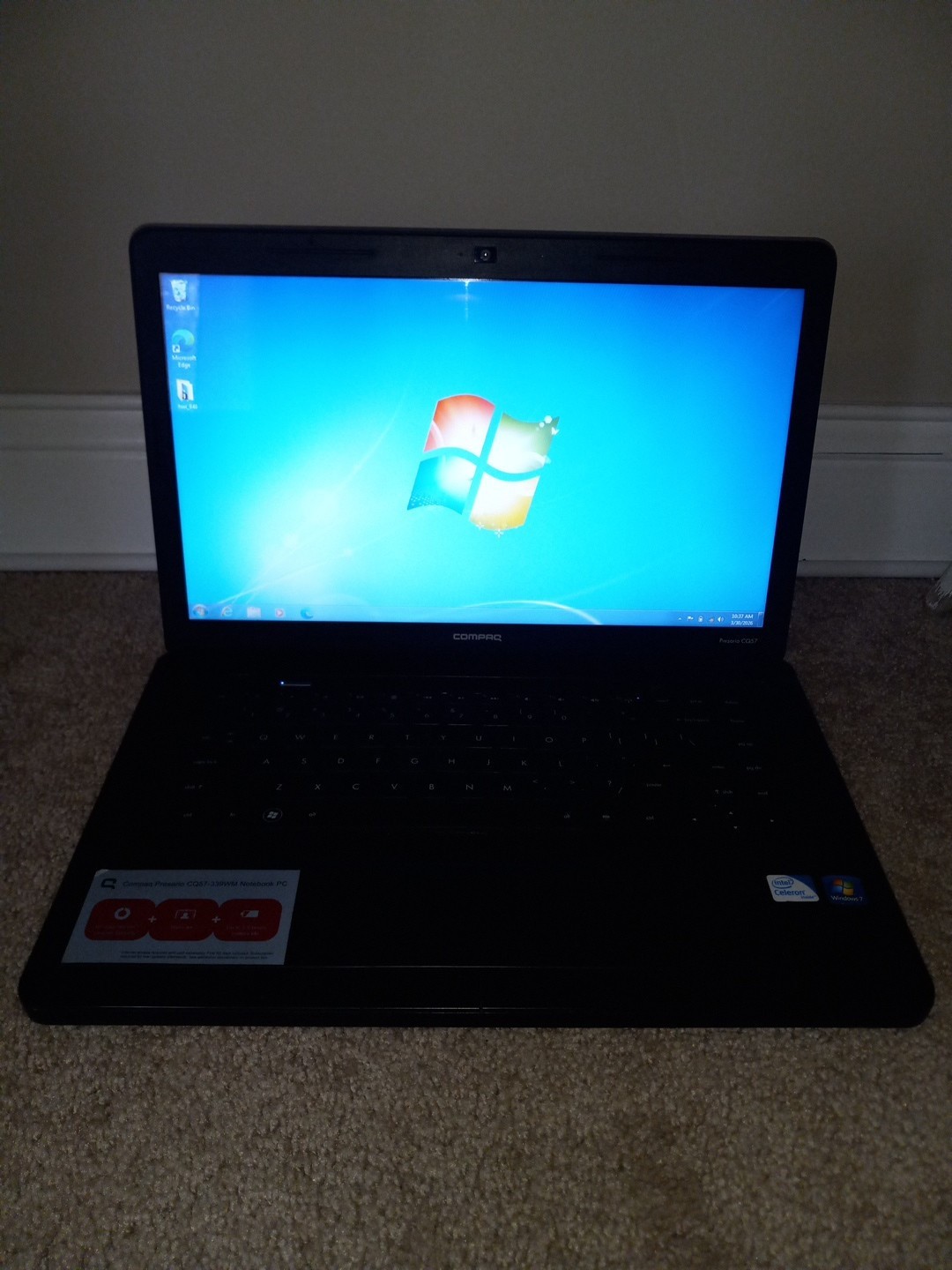 Compaq Presario CQ57 CQ57-339WM Intel Celeron B800 Laptop NO POWER CORD