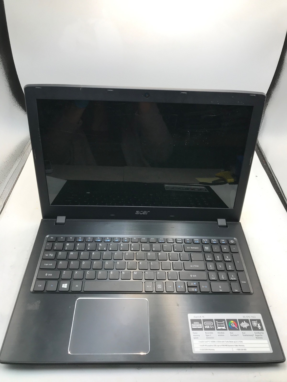 Acer Aspire E15 Intel Core i7-6500U 15″ Laptop-NO POWER/PARTS ONLY- MZ