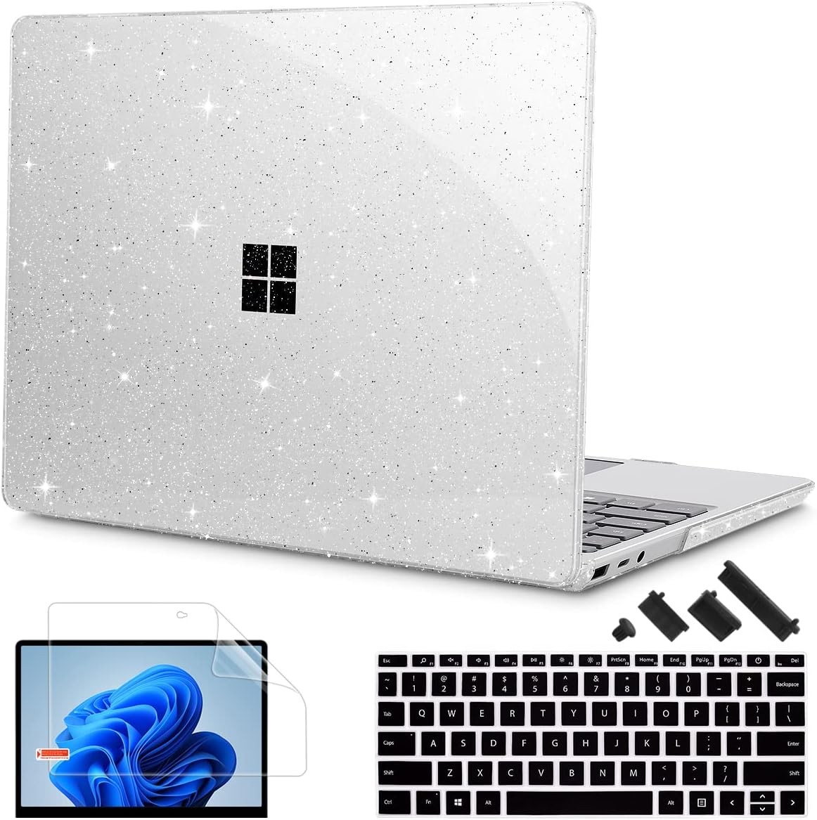 Case for 12.4 Inch Microsoft Surface Laptop Go 3/2/1 2023-2020 Releases, Clear