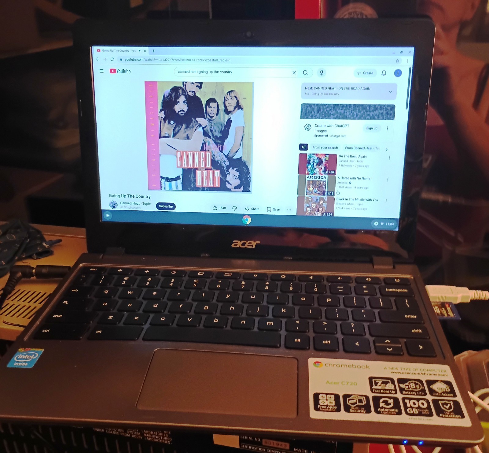 Acer Chromebook C720 Model HN With AC power supply Good Condition