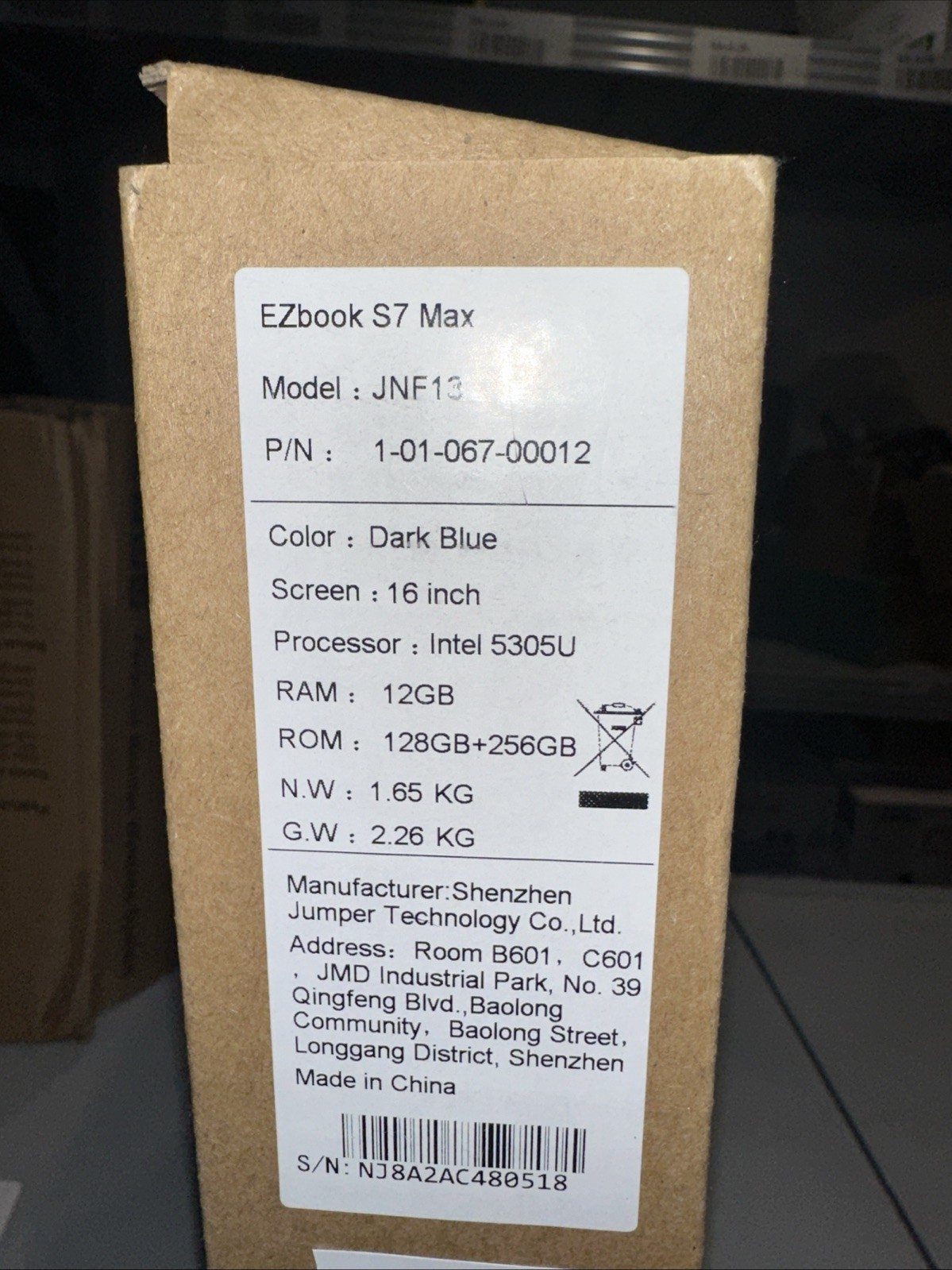 Jumper EZbook S7 Max 16 inch Laptop Rom 128GB+ 256GB