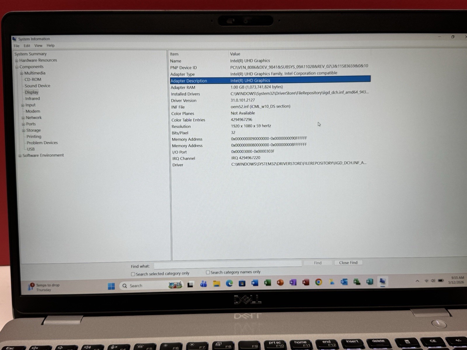 Dell Latitude 5510 15.6″ i5-10310U 1.7GHz 16GB RAM 512GB SSD WIN11P, Silver