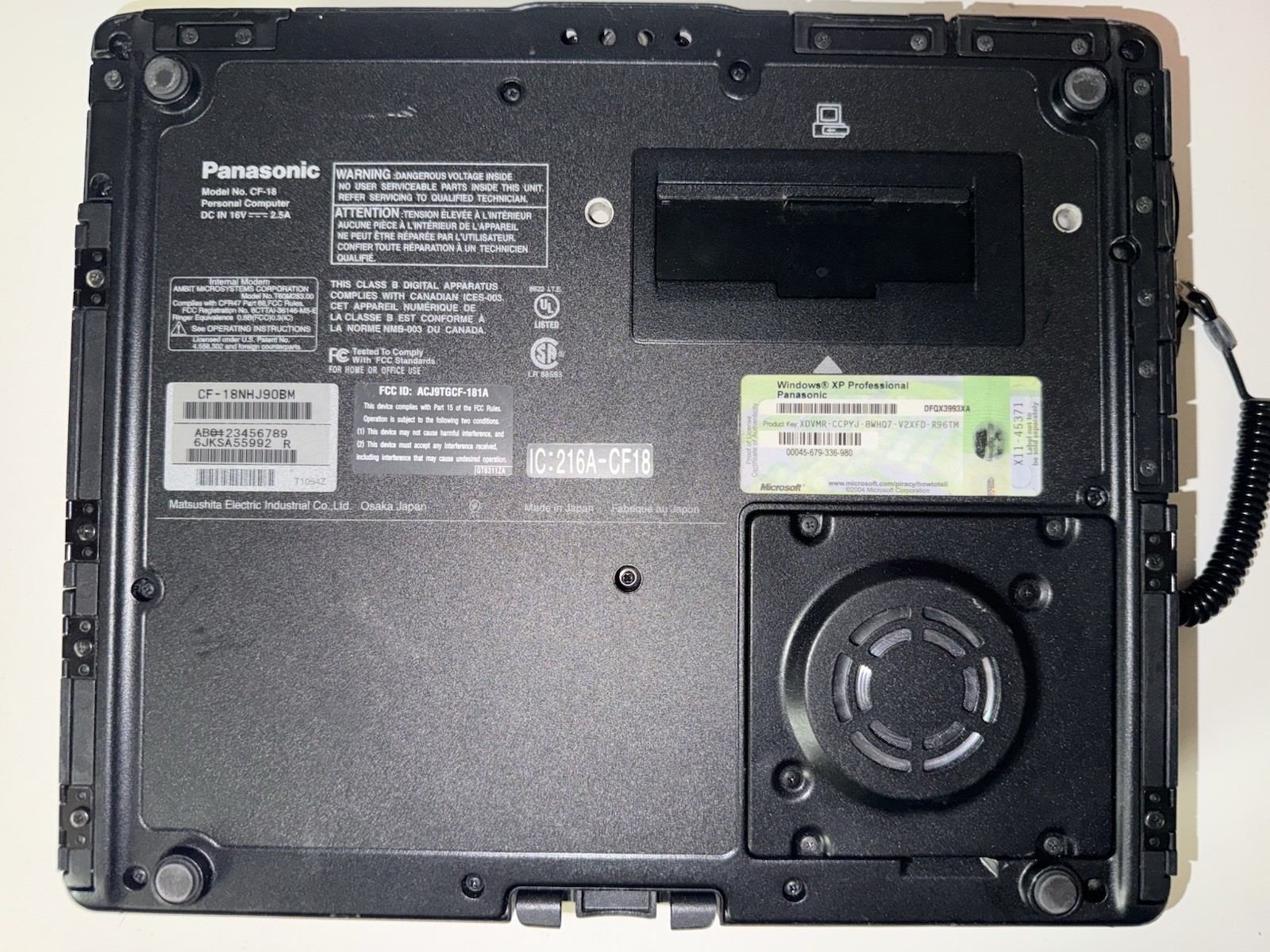 Panasonic Toughbook CF-18 Rugged 10.4in HDD XP Pro
