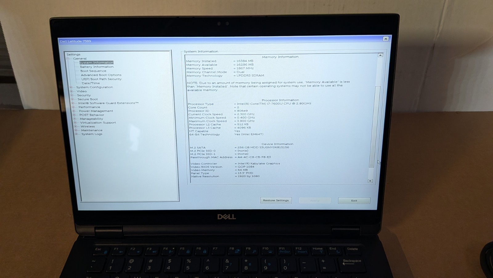 Dell Latitude 7389 2-in-1 Touch 13″FHD 7th Gen Core i7-7600U 16G 256GB Win11P AC