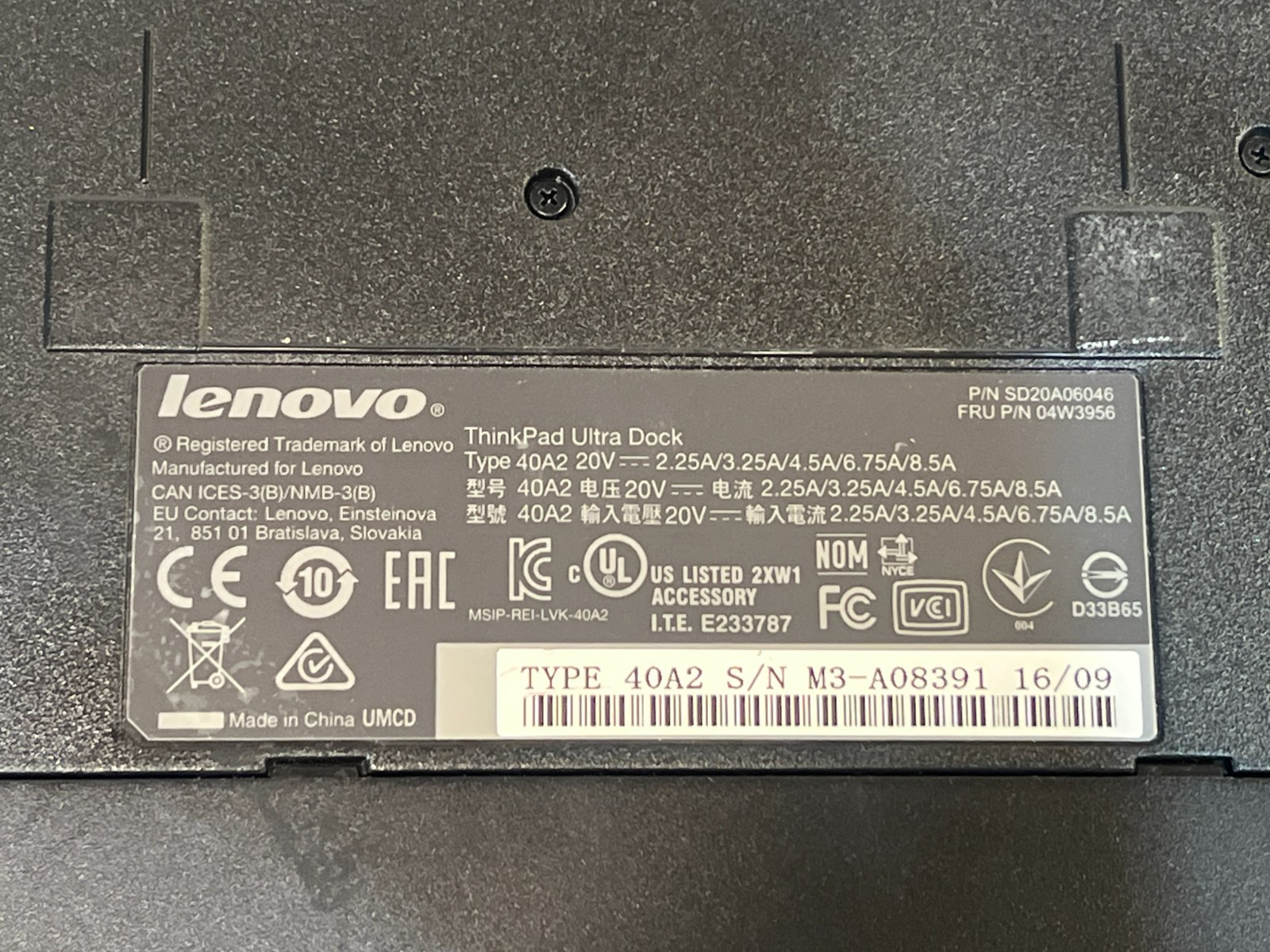 Lenovo T470s ThnkPad Laptop with 40A2 Ultra Dock and AC Adapter