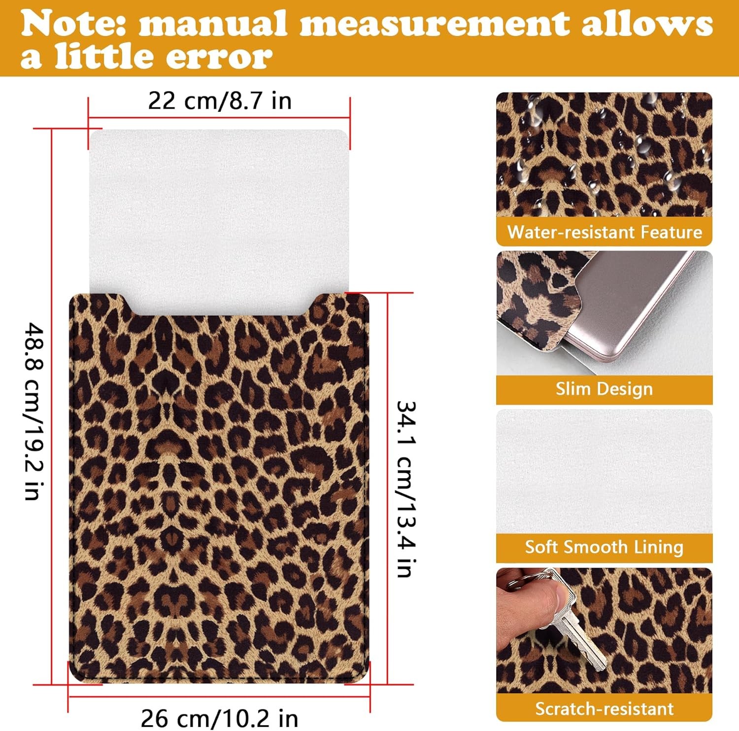 13.3-14″ Sleeve, PU Leather Laptop Case Compatible with New MacBook Air 13.6/Pro