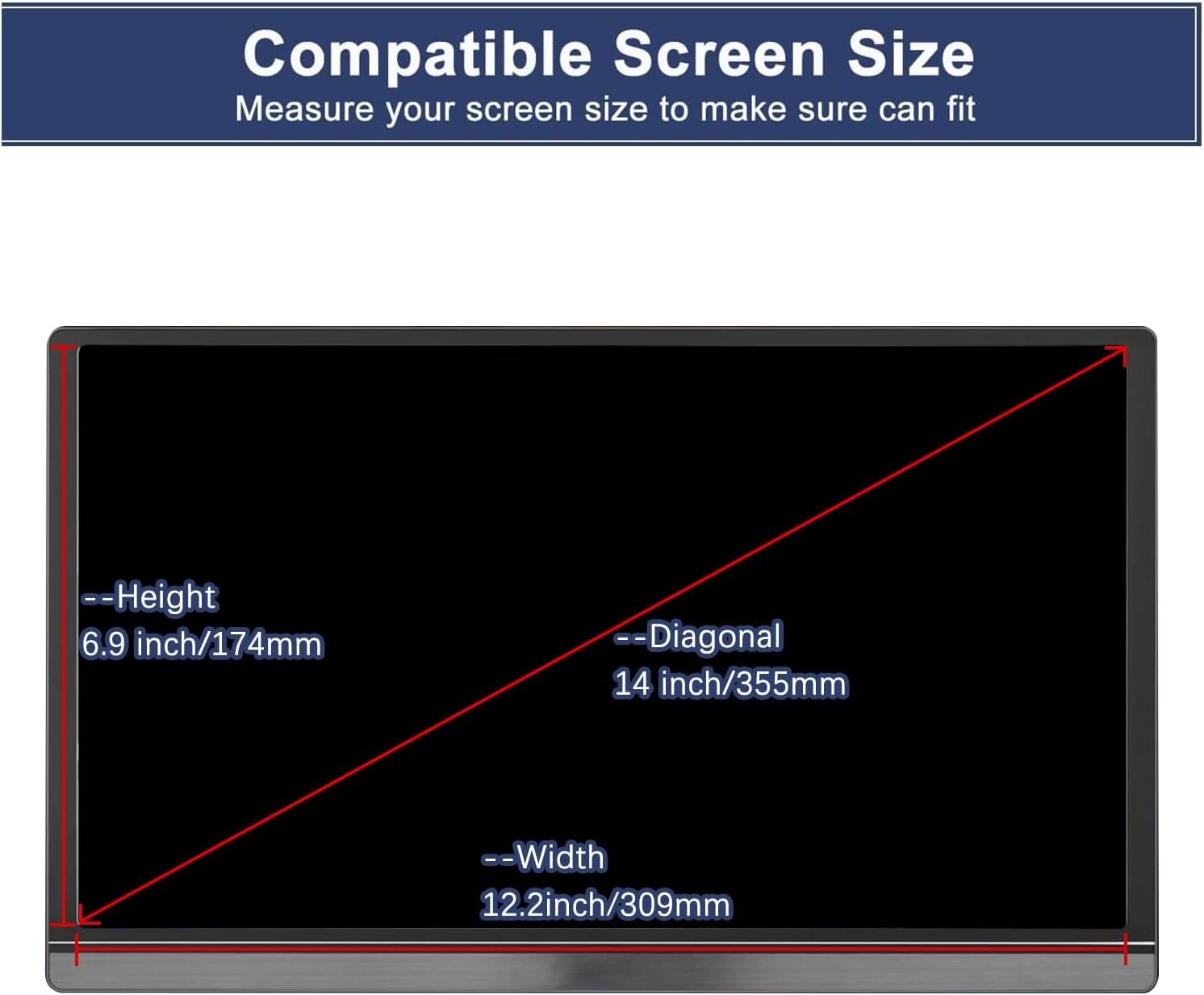 Screen Protector for 14 Inch Portable Monitor, HD Clear Anti-Scratch Shield