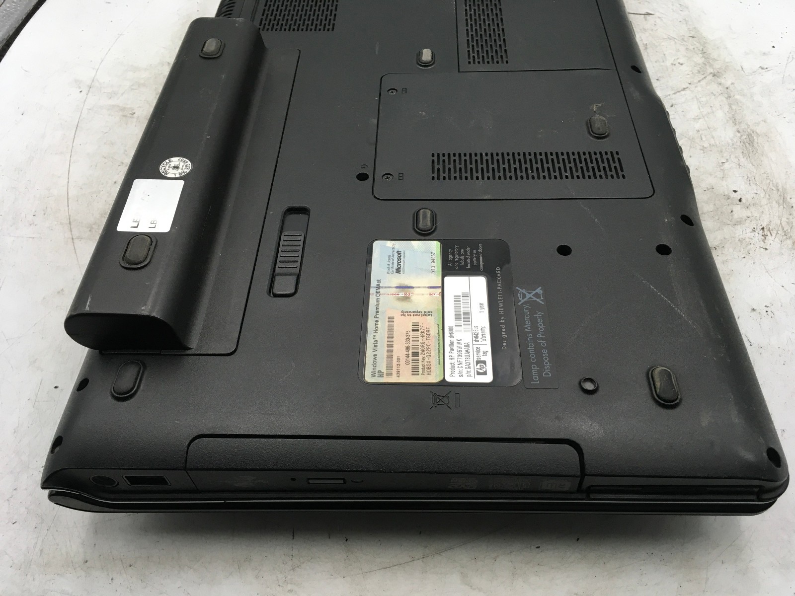 HP PAVILION DV6000 – BOOTS TO BIOS – INTEL CORE DUO T2450 – 1GB RAM – READ – BB
