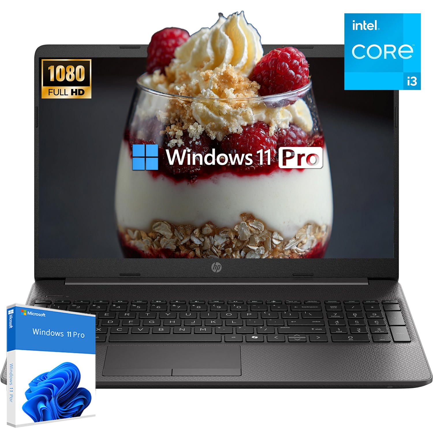 HP 250R G9 Business Laptop,15.6″FHD i3-1315U,UpTo 16GB RAM 512GB SSD+Win11Pro