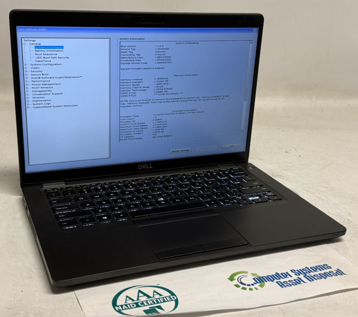 Dell Latitude 5400 14″ (i7-8665u 1.90GHz – 16GB RAM – 512GB SSD – Win11Home)*
