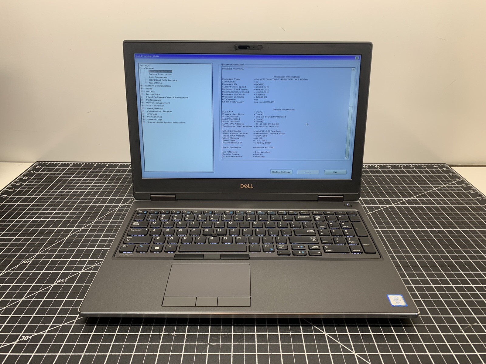DELL PRECISION 7540 CORE i7-9850H | 24GB RAM, AMD RADEON PRO WX 3200 | #T856