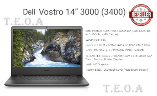 Dell Vostro 14 3400 Intel Pentium Gold 7505, Windows 11 PRO,16GB DDR4, 256GB SSD