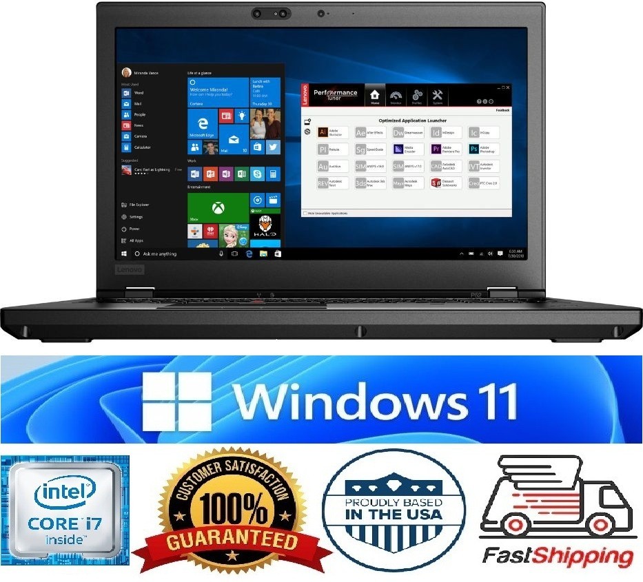 Lenovo ThinkPad P52 Gaming Laptop i7 16GB RAM 512GB SSD NVIDIA QUADRO WIN11 Pro