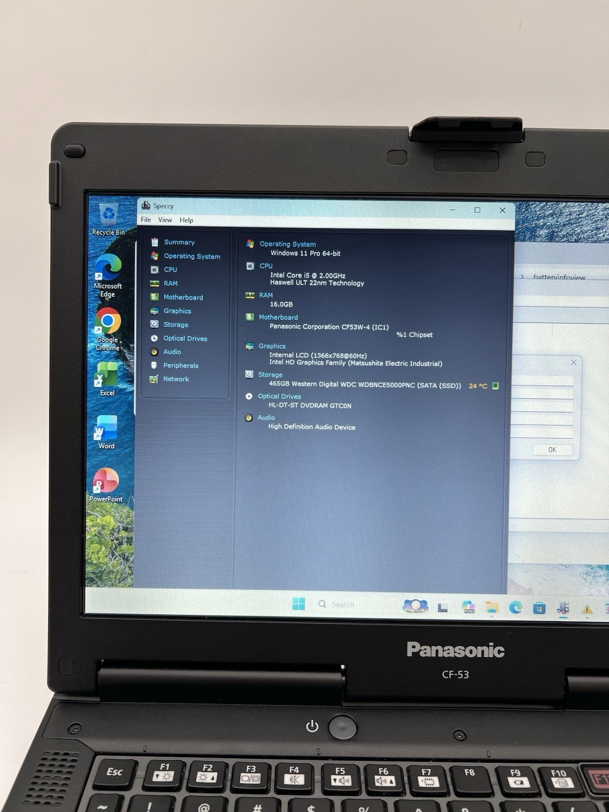 Panasonic Toughbook CF-53 mk4 Core i5-4310u 2.00GHz, 16GB Ram 500GB SSD, W11