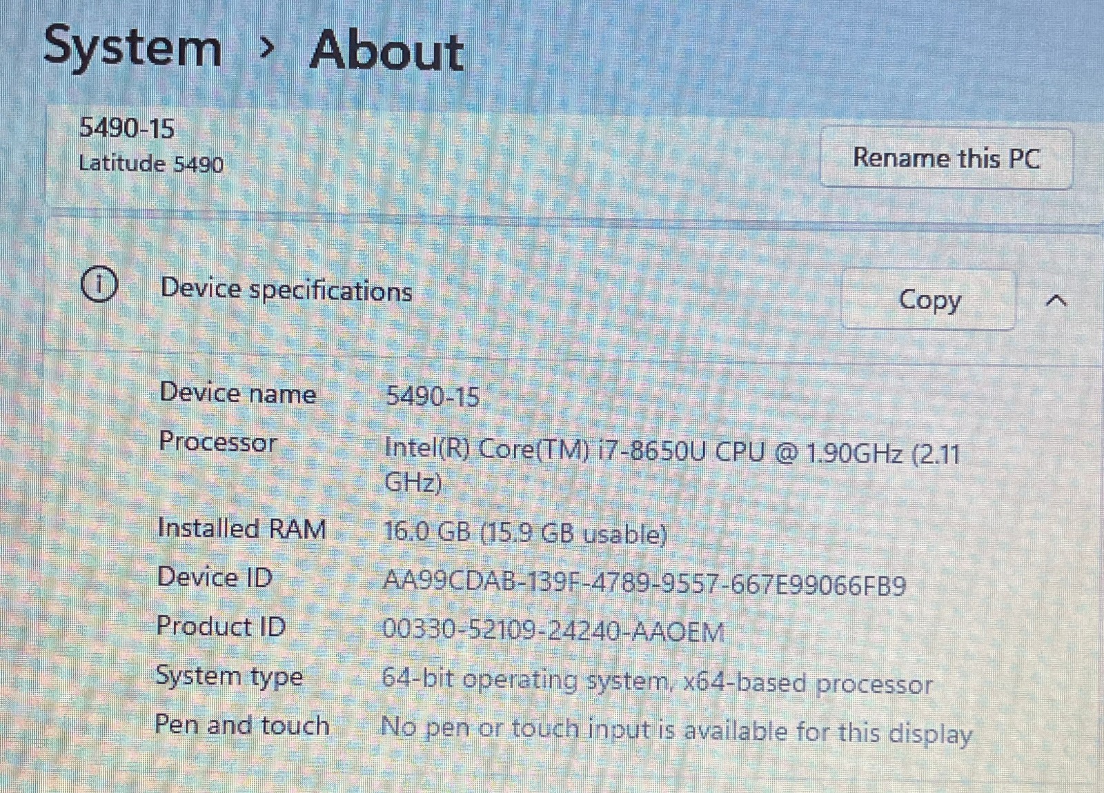 Dell 5490 14″ Laptop i7-8650U– 16GB/512gb+1tb/Win11 Pro 25H2+Office 2021-6 MORE