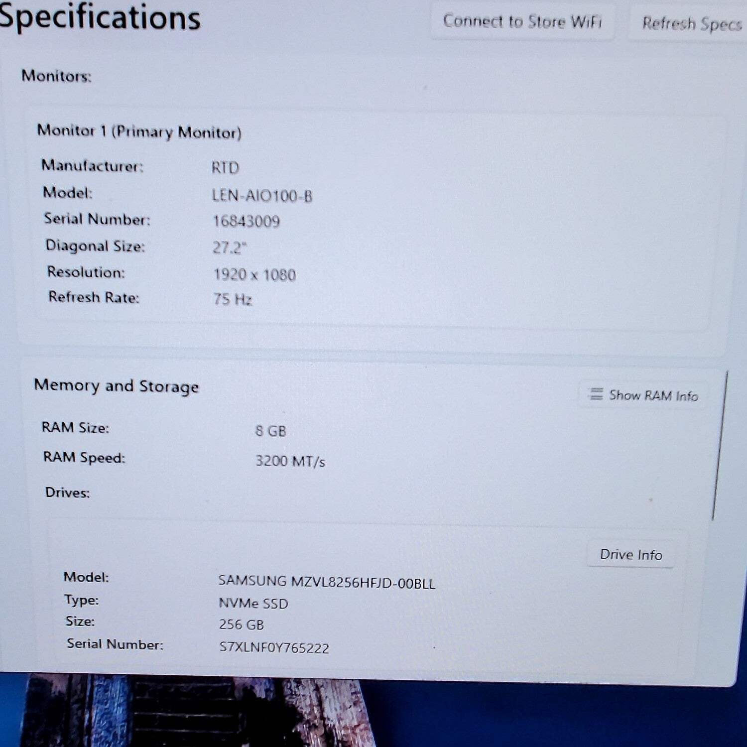 Lenovo A100 N100 0.80 GHz 8GB RAM 256GB SSD