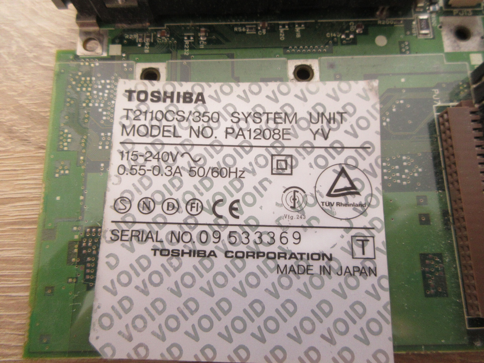 Toshiba T2110CS Spare Part: 486 Motherboard Intel DX4-75Mhz, 4MB + PSU 💯%ig