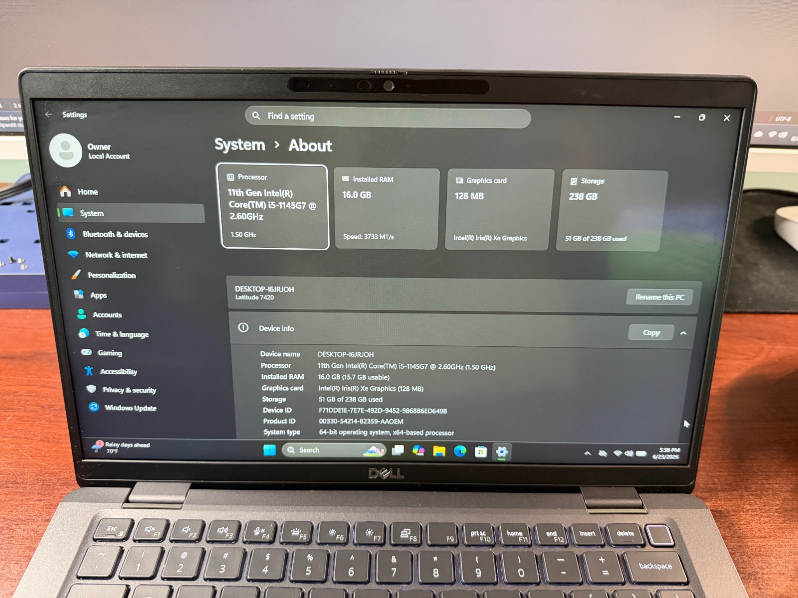 Dell Latitude 7420 14″ Laptop FHD Touch Core i5-1145G7 16GB 256GB SSD Win11P LTE