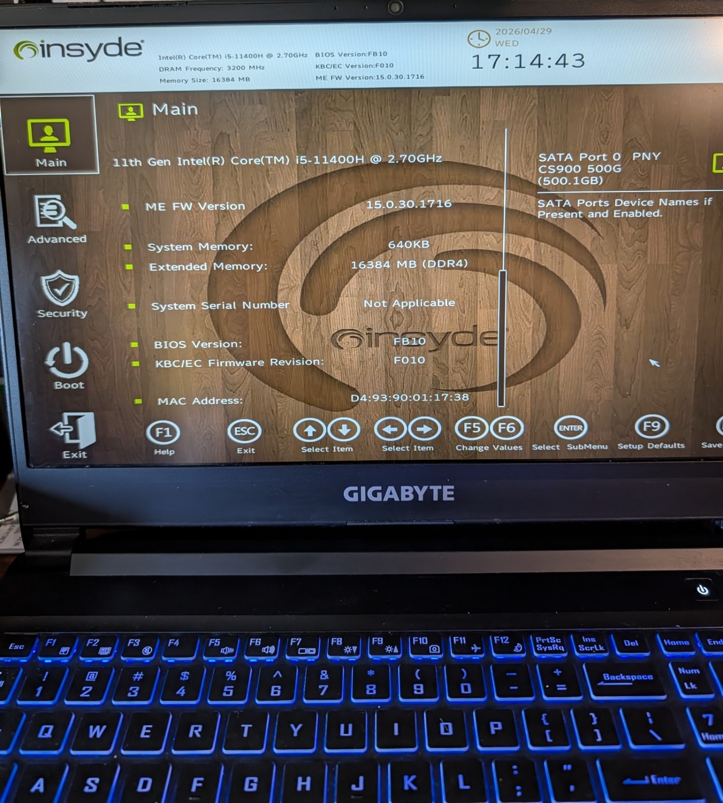 GIGABYTE G5 GD 15.6″ Gaming Laptop i5-11400H 16GB 500GB SSD RTX 3050 W11