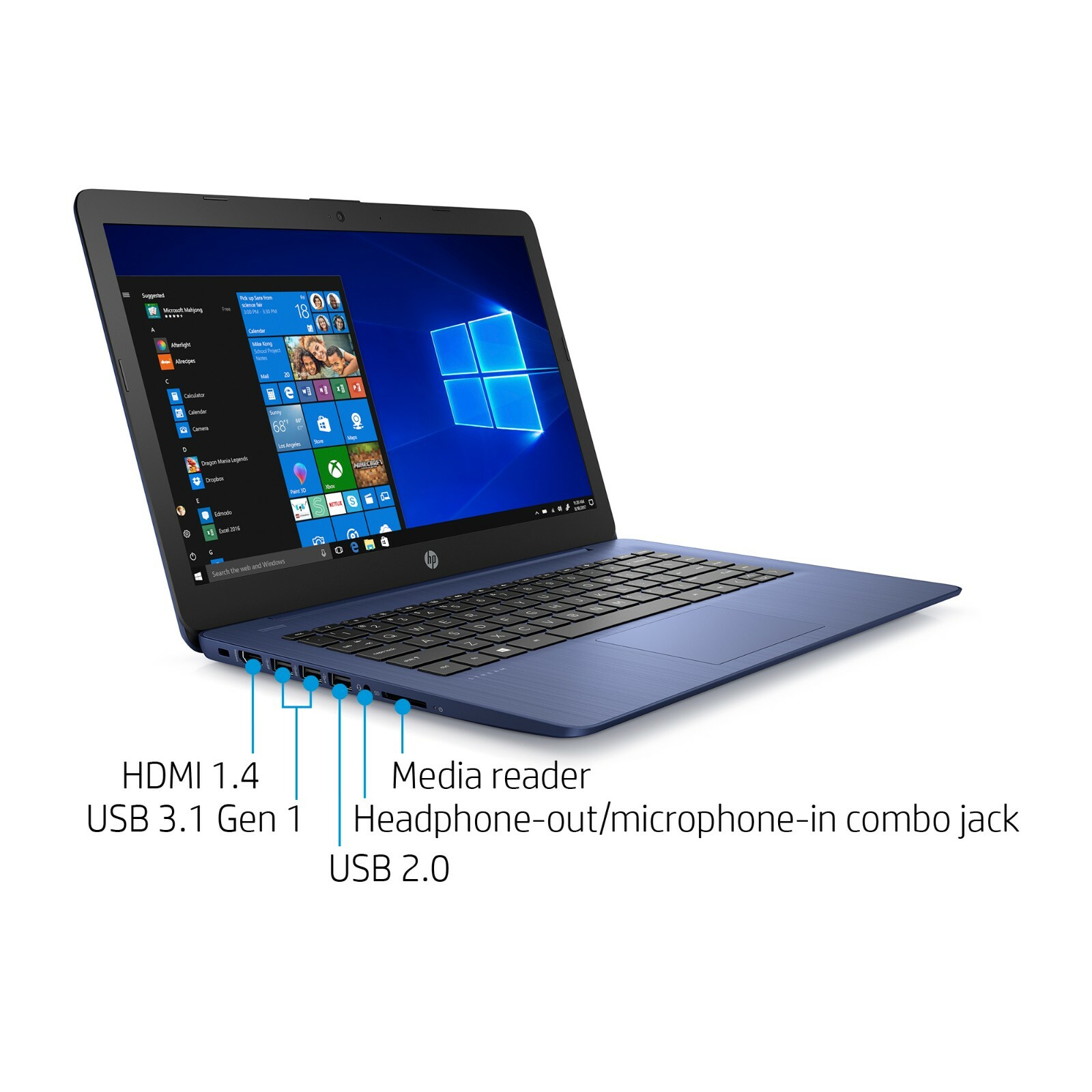 HP STREAM 14″ CELERON 4GB/64GB LAPTOP, BLUE