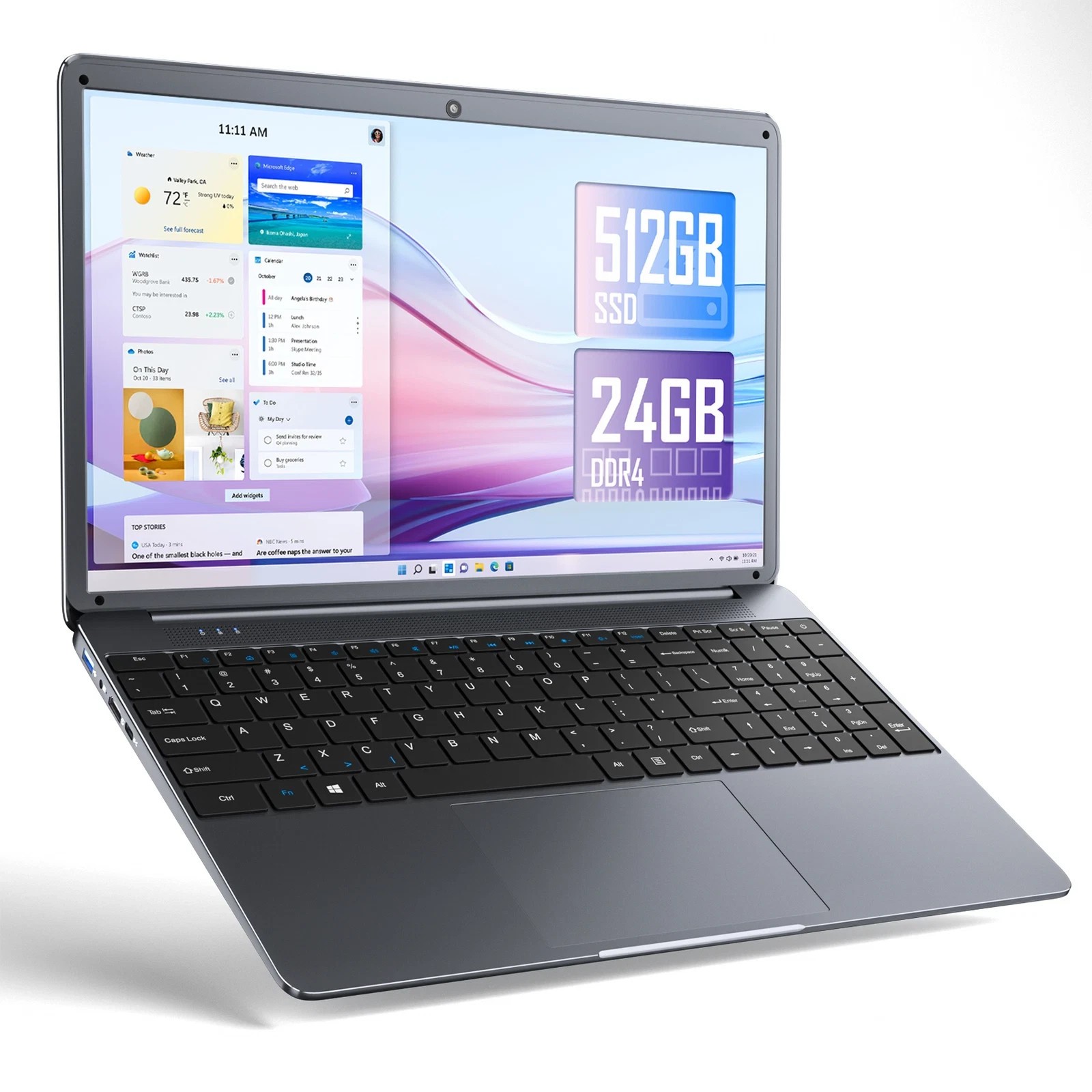 SGIN 15.6 Inch Laptop Computer 24GB RAM 512GB SSD N5095 Quad-Core Up to 2.9GHz