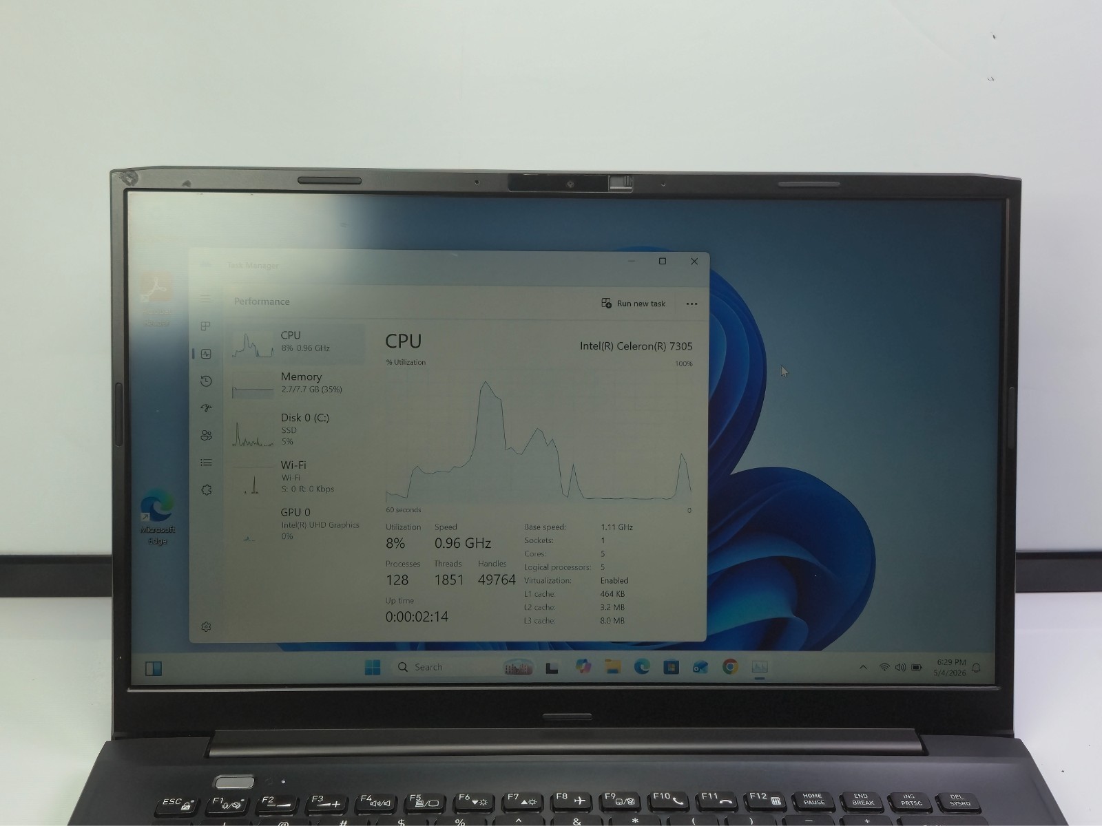 DynaBook Satellite Pro C40-K Intel Celeron 7305 1.1 Ghz 8GB 128GB SSD Win11P