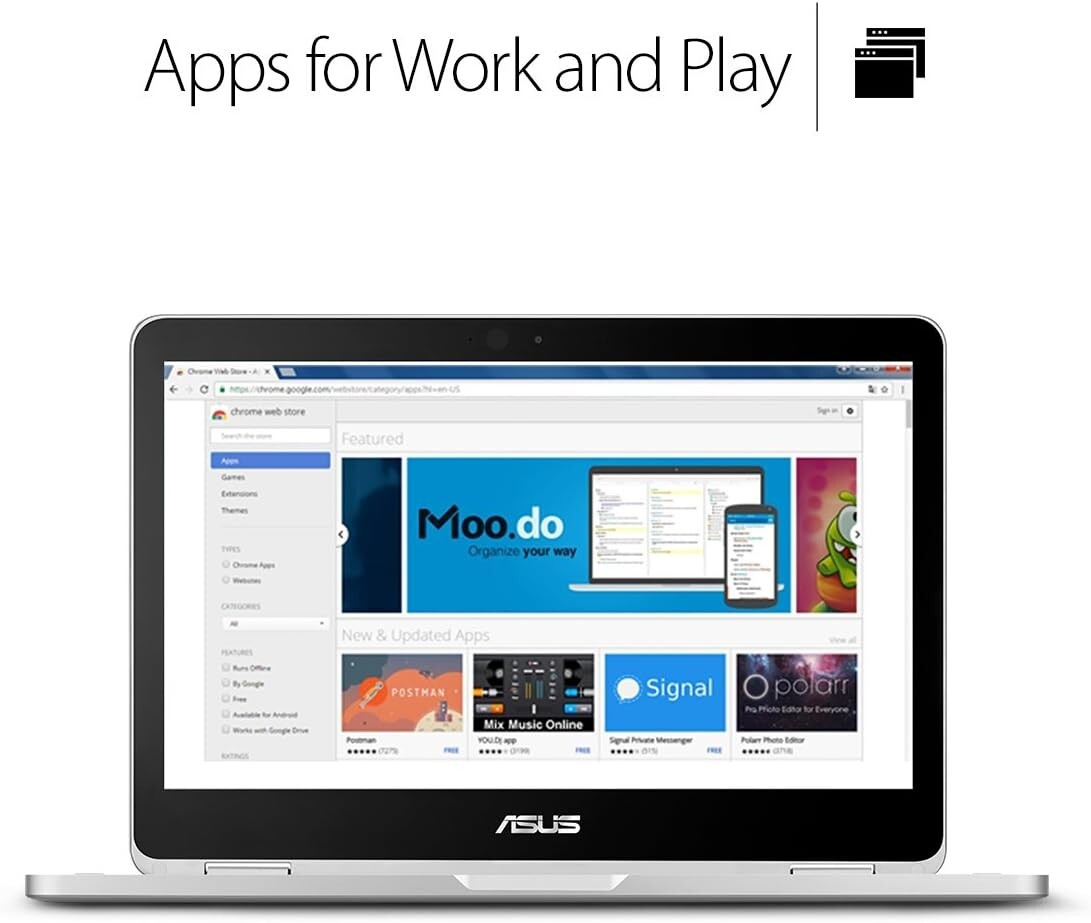 ASUS Chromebook Flip C302CA-DH54 12.5″ (64GB eMMC, Intel Core m5 6th Gen.,…