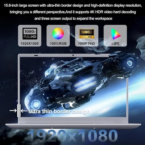 2026 Silver Laptop, Pentium Gold 6500Y Processor(Up to 3.4 GHz),8GB RAM 256GB
