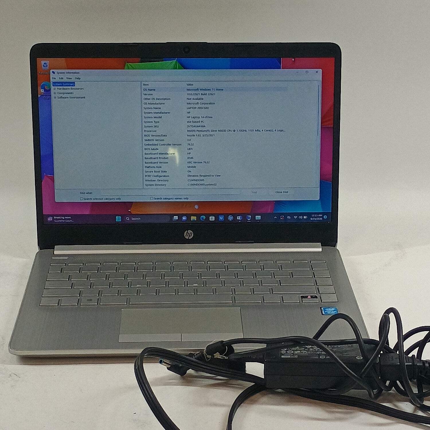 Broken HP Laptop 14-CF2033WM 14″ Pentium S N5030 1.1GHz 4GB RAM 128GB SSD READ