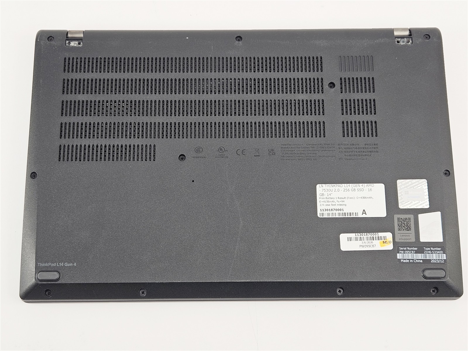 Lenovo ThinkPad L14 Gen 4 256GB SSD HDMI Wi-Fi 6E Ryzen 5 PRO 16GB