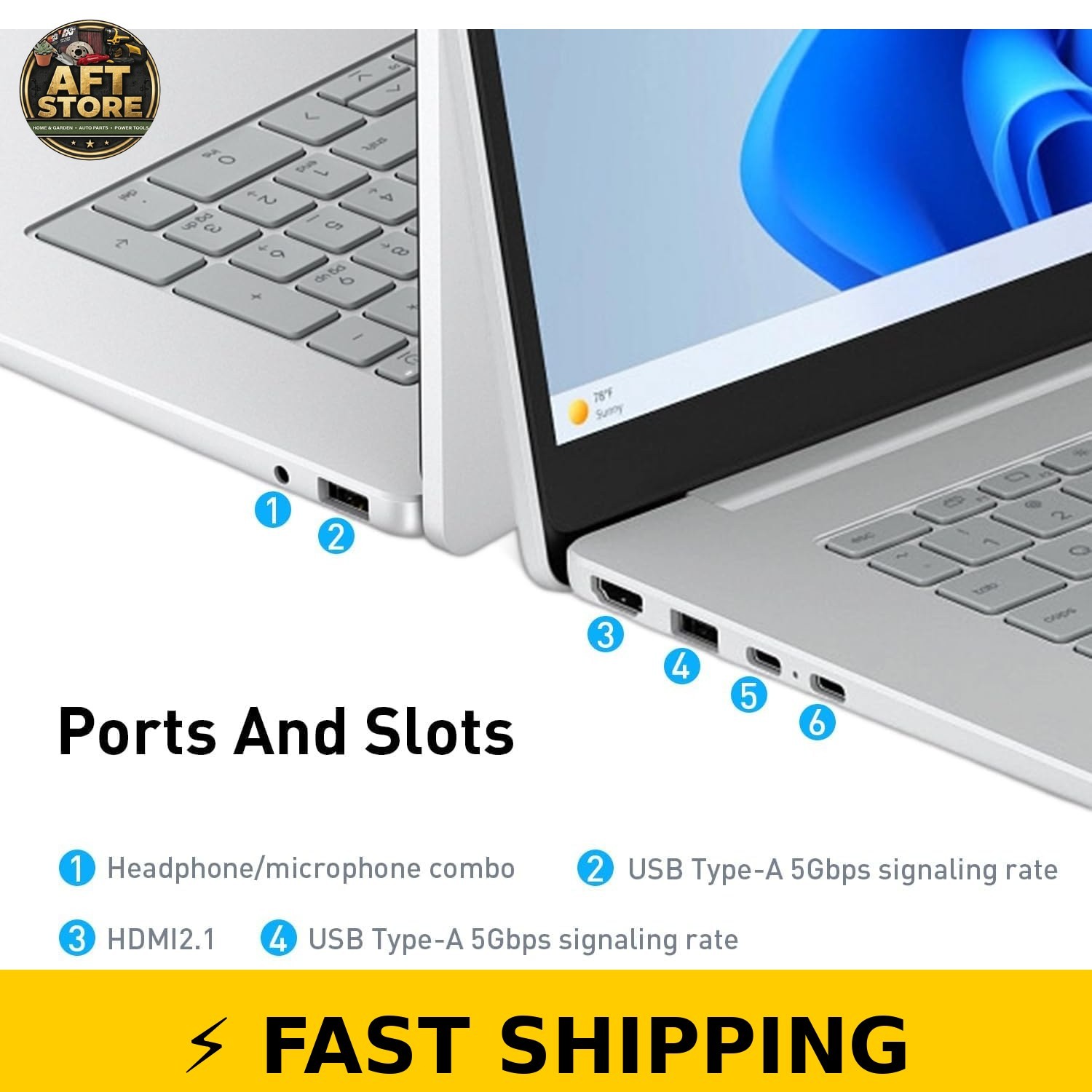 HP OmniBook 3 16″ Touchscreen Laptop – AMD Ryzen 5, 8GB RAM, 256GB SSD
