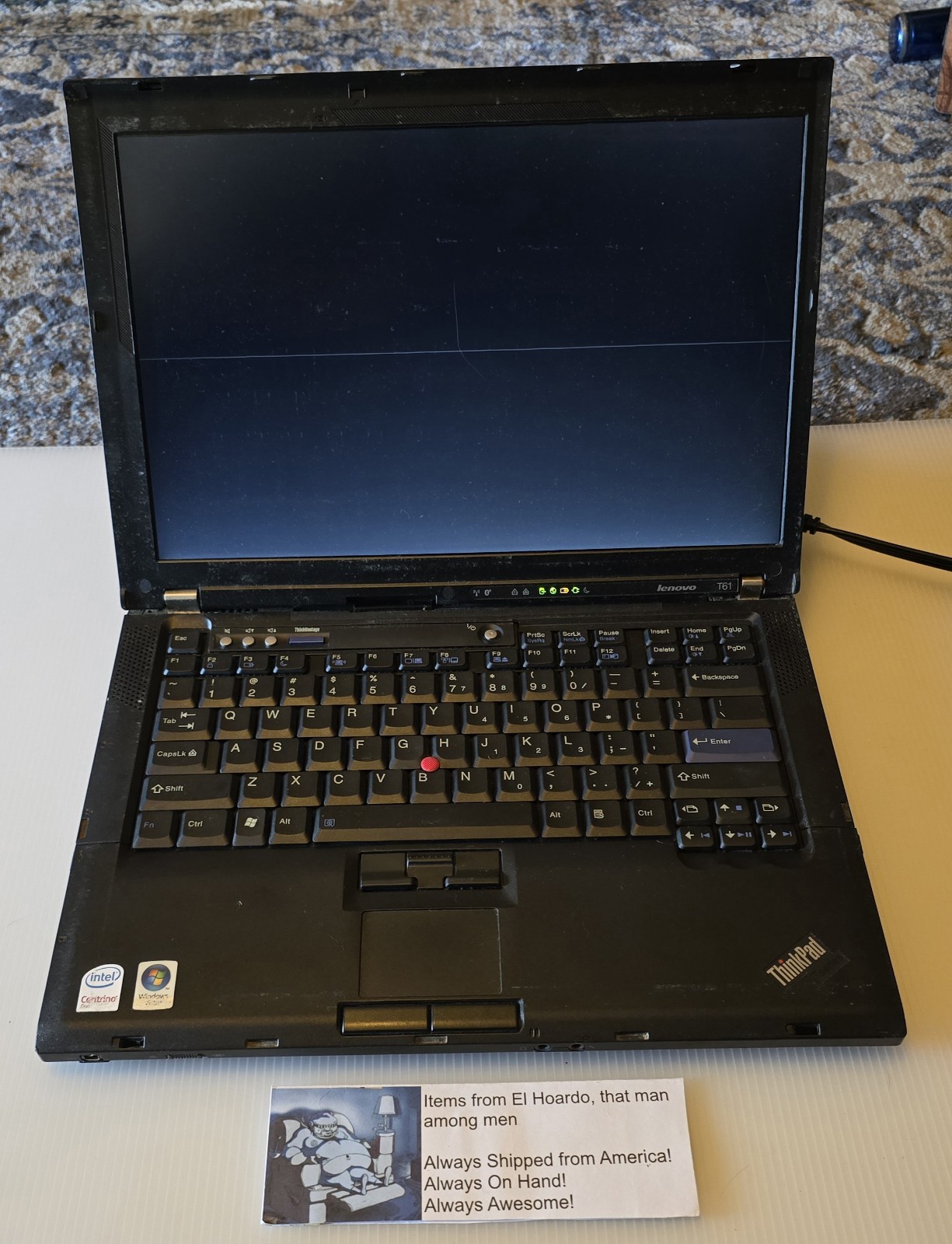 Lenovo ThinkPad T61 14″ Win XP Laptop 2.0 Ghz nVidia, 1440×900 2GB Ram 40GB HDD