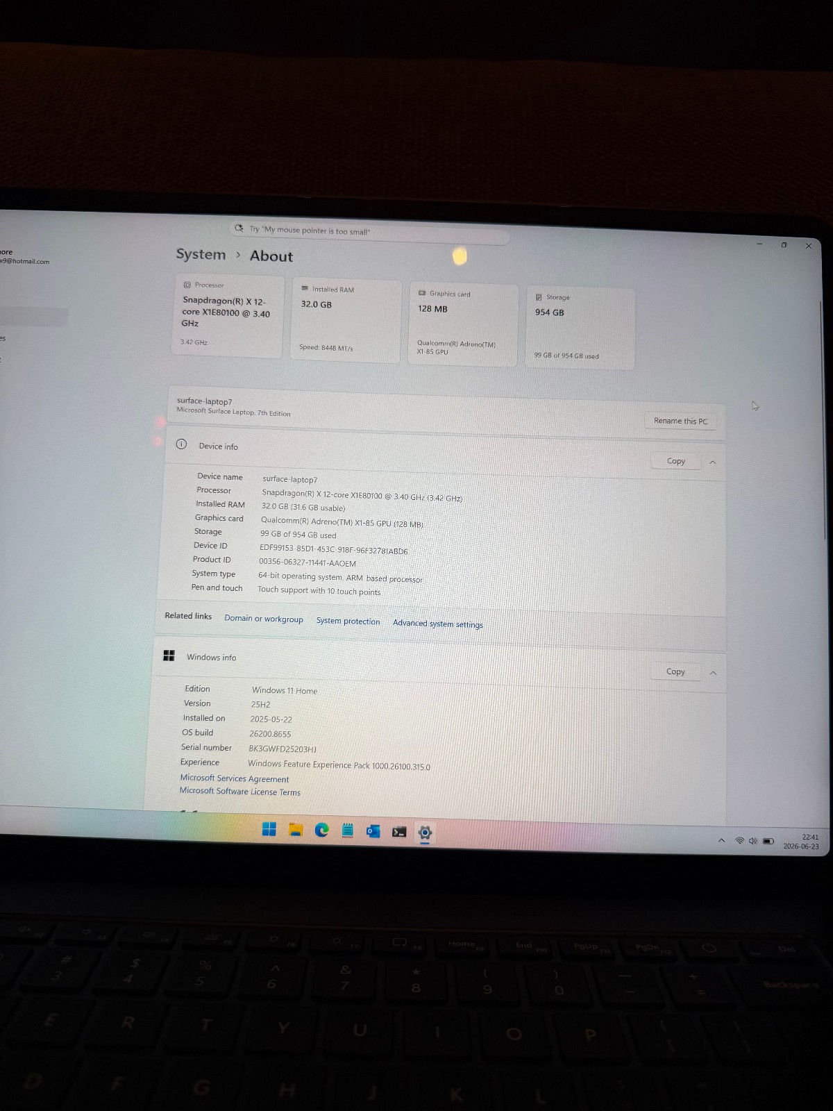 Surface Laptop, 15-inch Snapdragon® X Elite (12 Core), Black, 32GB RAM, 1TB SSD