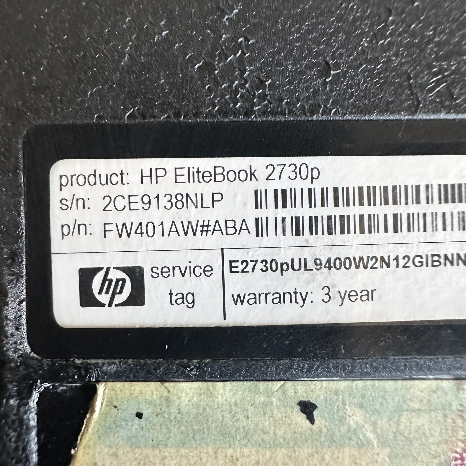 HP EliteBook 2730p 12.1” Laptop Tablet PC C2D 1GB RAM No HDD – Scraps/Salvage
