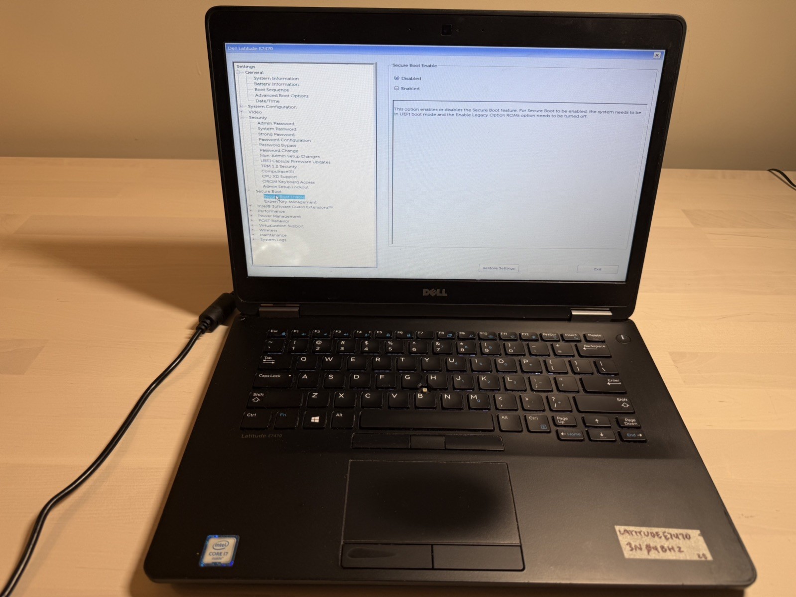 Dell Latitude E7470 Laptop Intel Core i7 6th Gen No HD/OS/AC Adapter