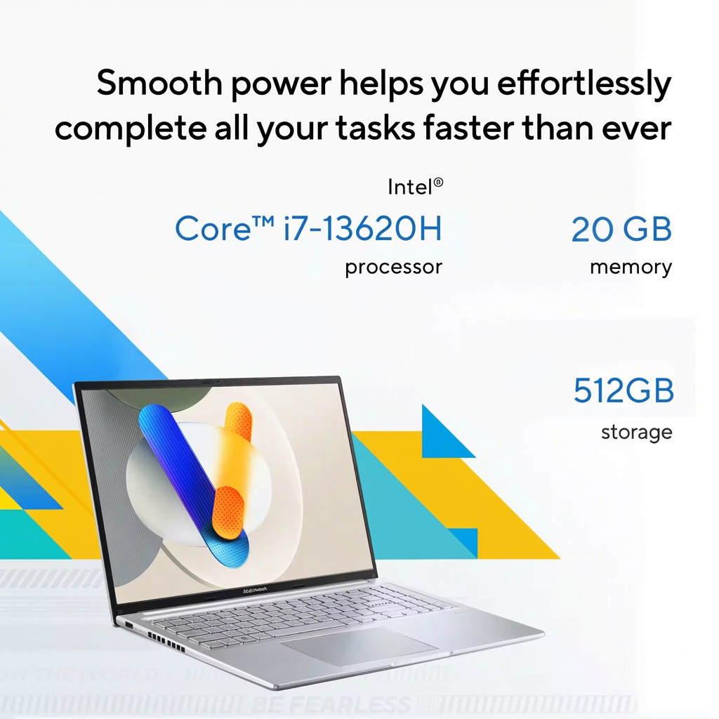 2026 ASUS Vivobook 16″ Laptop Office 2024 Intel i7 20GB RAM & 512GB SSD Backlit